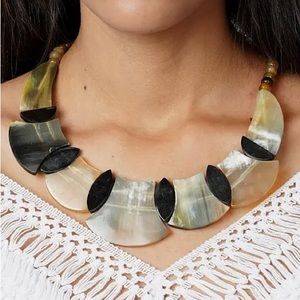 GENUINE BLACK AND BROWN BUFFALO HORN NECKLACE